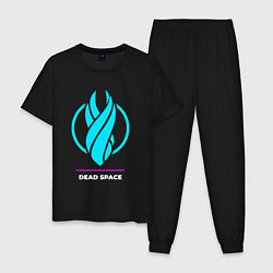 Пижама хлопковая мужская Символ Dead Space в неоновых цветах, цвет: черный