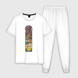 Пижама хлопковая мужская Fouquet Jewelry Store - Lotus Лотосы, цвет: белый