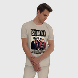 Пижама хлопковая мужская SUM 41 PIECES, цвет: миндальный — фото 2
