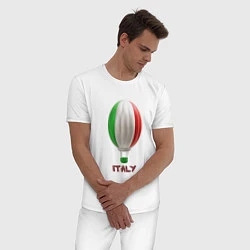 Пижама хлопковая мужская 3d aerostat Italy flag, цвет: белый — фото 2