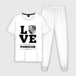 Пижама хлопковая мужская Porsche Love Classic, цвет: белый