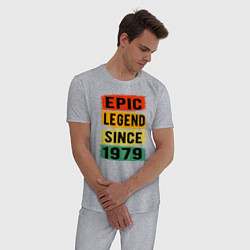 Пижама хлопковая мужская Эпическая легенда 1979, цвет: меланж — фото 2