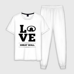 Пижама хлопковая мужская Great Wall Love Classic, цвет: белый