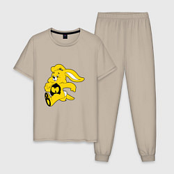 Пижама хлопковая мужская Wu-Tang Bunny, цвет: миндальный