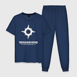Пижама хлопковая мужская Тысяча сынов лого винтаж, цвет: тёмно-синий