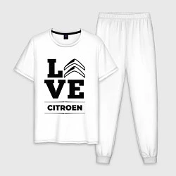 Пижама хлопковая мужская Citroen Love Classic, цвет: белый