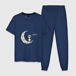 Пижама хлопковая мужская Hello Moon, цвет: тёмно-синий