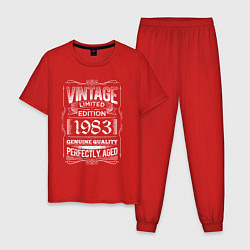 Пижама хлопковая мужская Винтаж ограниченая серия 1983, цвет: красный