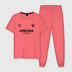 Пижама хлопковая мужская Chelsea Униформа Чемпионов, цвет: коралловый