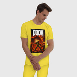 Пижама хлопковая мужская Doom slayer - hell, цвет: желтый — фото 2