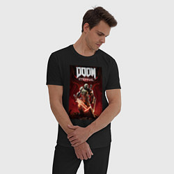 Пижама хлопковая мужская Doom eternal - slayer, цвет: черный — фото 2