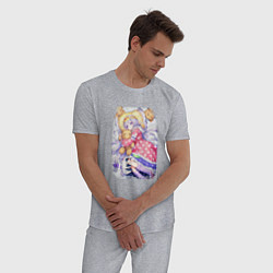 Пижама хлопковая мужская Лежащая Аврора, цвет: меланж — фото 2