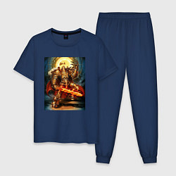 Пижама хлопковая мужская Император человечества, цвет: тёмно-синий