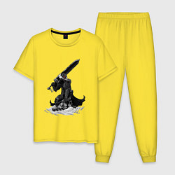 Пижама хлопковая мужская Berserk the Black Swordsman, цвет: желтый