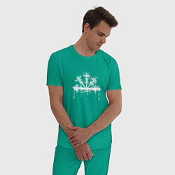 Пижама хлопковая мужская Потекший Вегвизир, цвет: зеленый — фото 2