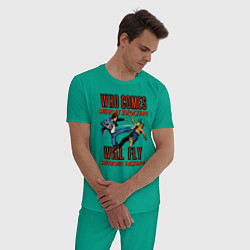 Пижама хлопковая мужская Good knockout, цвет: зеленый — фото 2