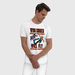 Пижама хлопковая мужская Good knockout, цвет: белый — фото 2