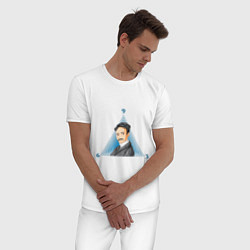 Пижама хлопковая мужская Тайное число Николы Тесла, цвет: белый — фото 2