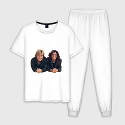 Пижама хлопковая мужская Modern Talking band, цвет: белый