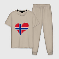Мужская пижама Сердце - Норвегия