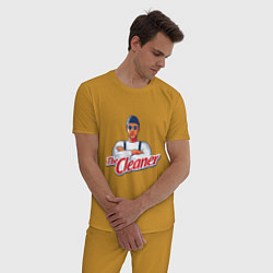 Пижама хлопковая мужская Чистильщик, цвет: горчичный — фото 2