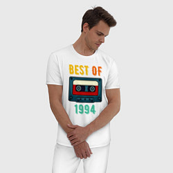 Пижама хлопковая мужская Лучшее из 1994 аудиокассета, цвет: белый — фото 2
