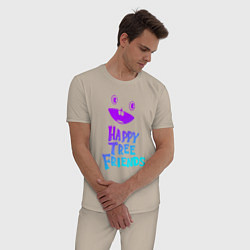 Пижама хлопковая мужская Happy Three Friends - NEON, цвет: миндальный — фото 2