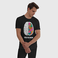 Пижама хлопковая мужская Creative Brain, цвет: черный — фото 2