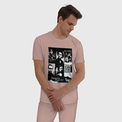 Пижама хлопковая мужская Depeche Mode 101 Vintage 1988, цвет: пыльно-розовый — фото 2