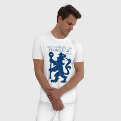 Пижама хлопковая мужская FC Chelsea Lion, цвет: белый — фото 2