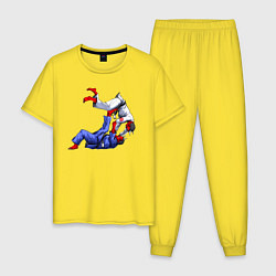 Пижама хлопковая мужская Дзюдо двух демонов, цвет: желтый