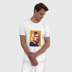 Пижама хлопковая мужская Nirvana - Cobain, цвет: белый — фото 2