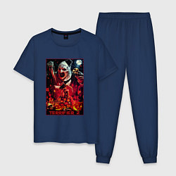 Пижама хлопковая мужская Ужасающий 2, цвет: тёмно-синий