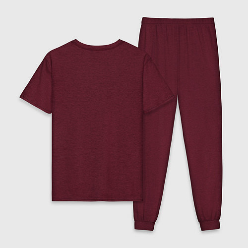 Мужская пижама Череп эскобар с узорами / Меланж-бордовый – фото 2