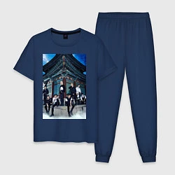 Пижама хлопковая мужская Stray Kids Thunderous, цвет: тёмно-синий