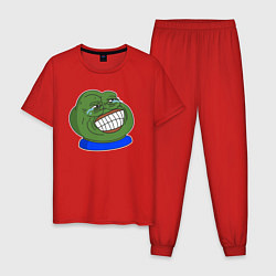 Пижама хлопковая мужская PepeLaugh, цвет: красный