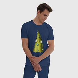 Пижама хлопковая мужская Удивленная елочка, цвет: тёмно-синий — фото 2