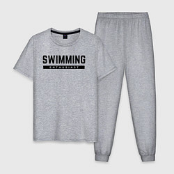 Пижама хлопковая мужская Любитель плавания, цвет: меланж