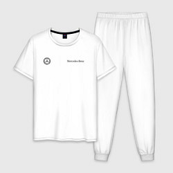 Пижама хлопковая мужская Logo Mercedes-Benz, цвет: белый
