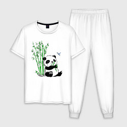 Мужская пижама Панда бамбук и стрекоза