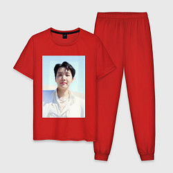Пижама хлопковая мужская Солнышко Джей-Хоуп, цвет: красный