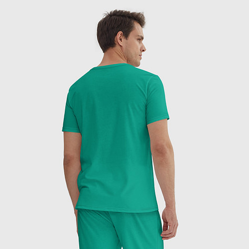 Мужская пижама Надпись: будущий лучший терапевт / Зеленый – фото 4