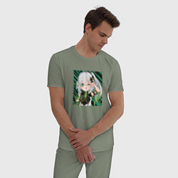 Пижама хлопковая мужская Нахида Малая властительница Кусанали, цвет: авокадо — фото 2