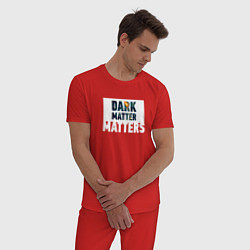 Пижама хлопковая мужская Dark matter matters, цвет: красный — фото 2