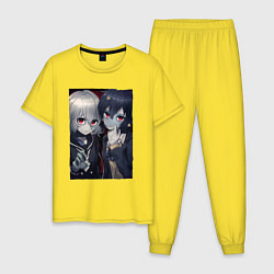 Пижама хлопковая мужская Ай и Дзюнкр - Зомбилэнд Сага Месть, цвет: желтый