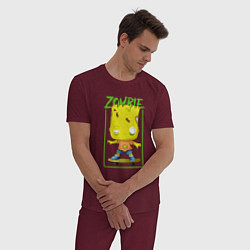 Пижама хлопковая мужская Funko pop Bart, цвет: меланж-бордовый — фото 2