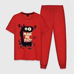 Пижама хлопковая мужская Монстрик и сладости, цвет: красный