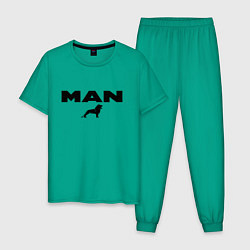 Пижама хлопковая мужская MAN лев, цвет: зеленый