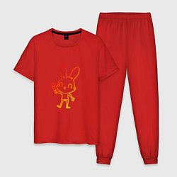 Пижама хлопковая мужская Солнечный кролик, цвет: красный