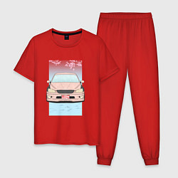 Пижама хлопковая мужская Toyota Altezza stance, цвет: красный